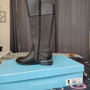 Draper James Women's Elegant Black Over the Knee Boots